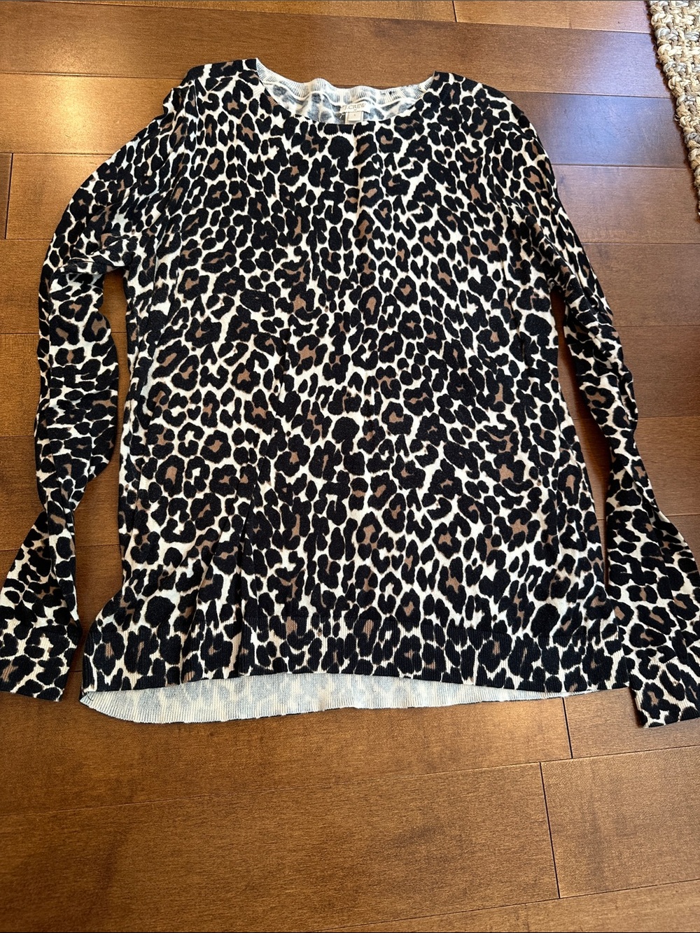 J. Crew Factory Leopard-Print Sweater in Black, Brown & Cream